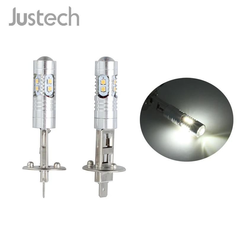 Justech 2 предмета H1 H3 50 w высокой Мощность светодиодный ксенон белая противотуманная