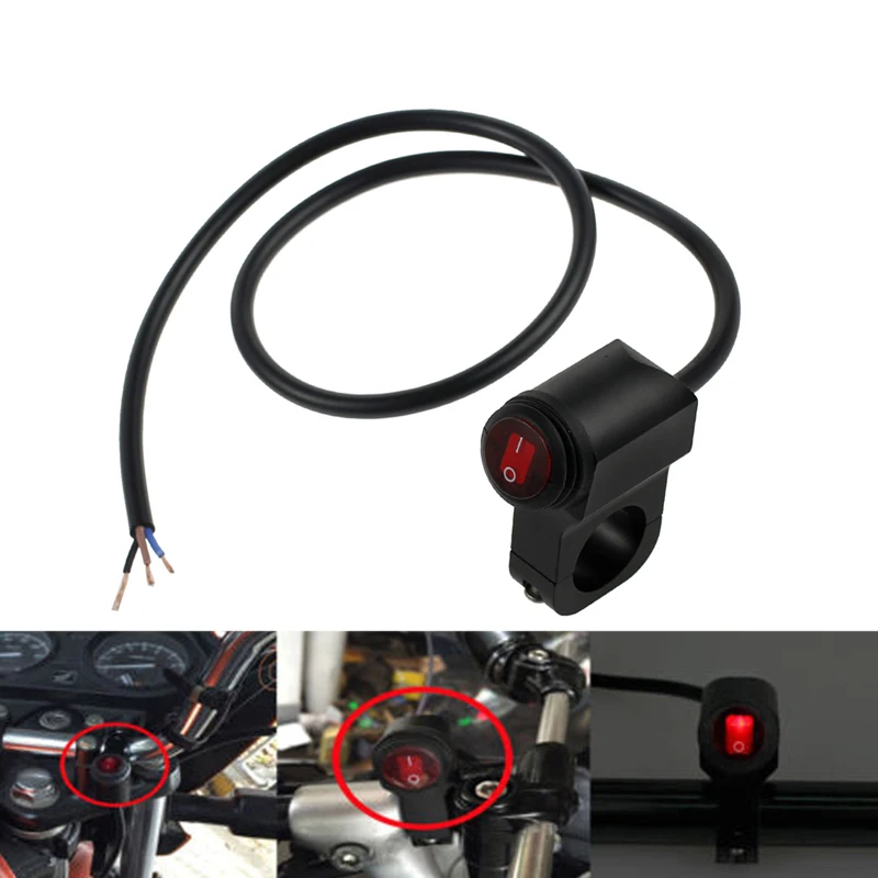 Justech 12V Motorcycle Handle Switch Light Trail Indicator Grip Waterproof ATV Handlebar Headlight Fog Spotlight On Off | Автомобили и