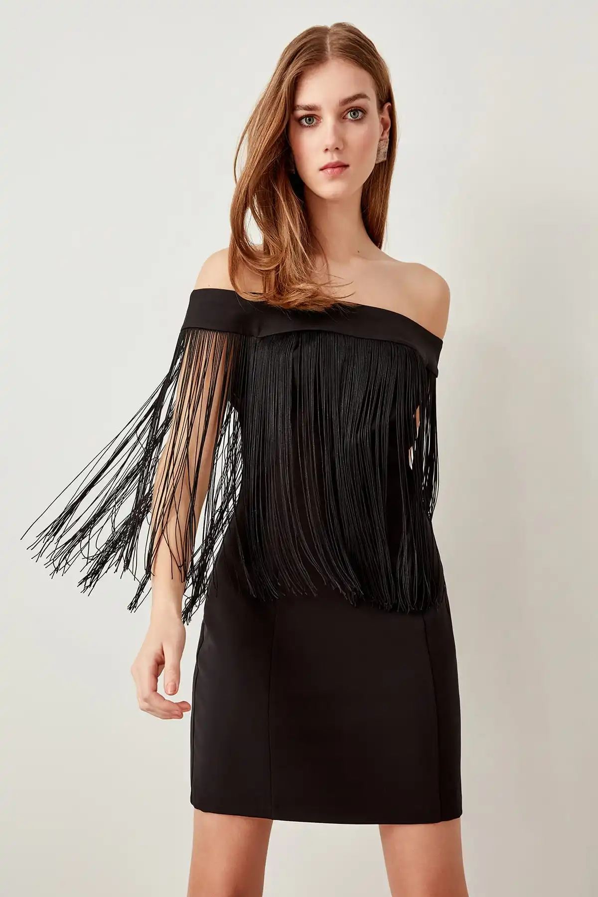Trendyol маховик серое кружевное платье TPRSS19FZ0274|Вечерние платья| |