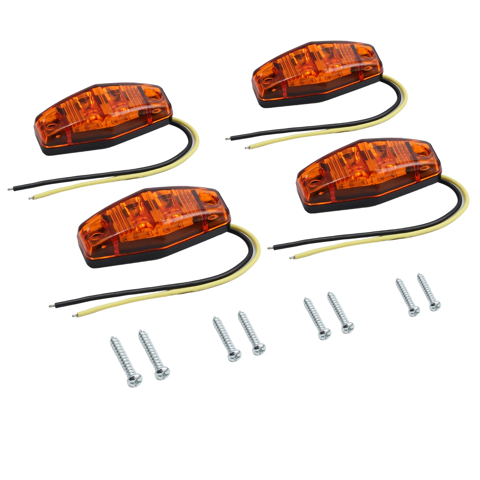 Justech 4 шт 2LED IP65 Передние боковые Габаритные красные огни автомобилей Грузовик Ван