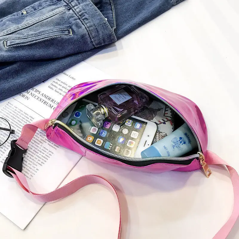 2019 Hot Holographic Waist Bags Women Fanny Pack Female Belt Bag Geometric Packs Laser Chest Phone Pouch | Багаж и сумки