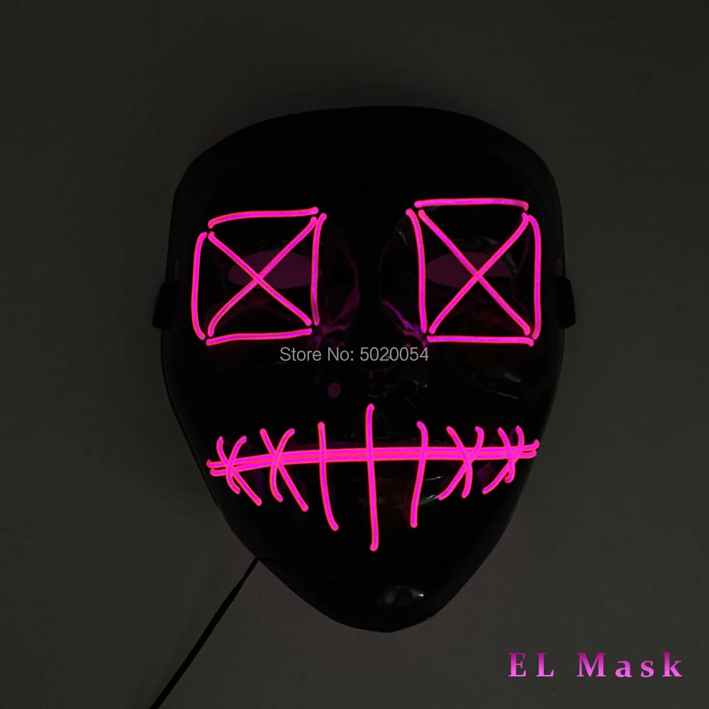 

Hot selling Novelty Costumes 10 colors available EL wire cold light mask Adult Cosplay Mask For Festival decoration