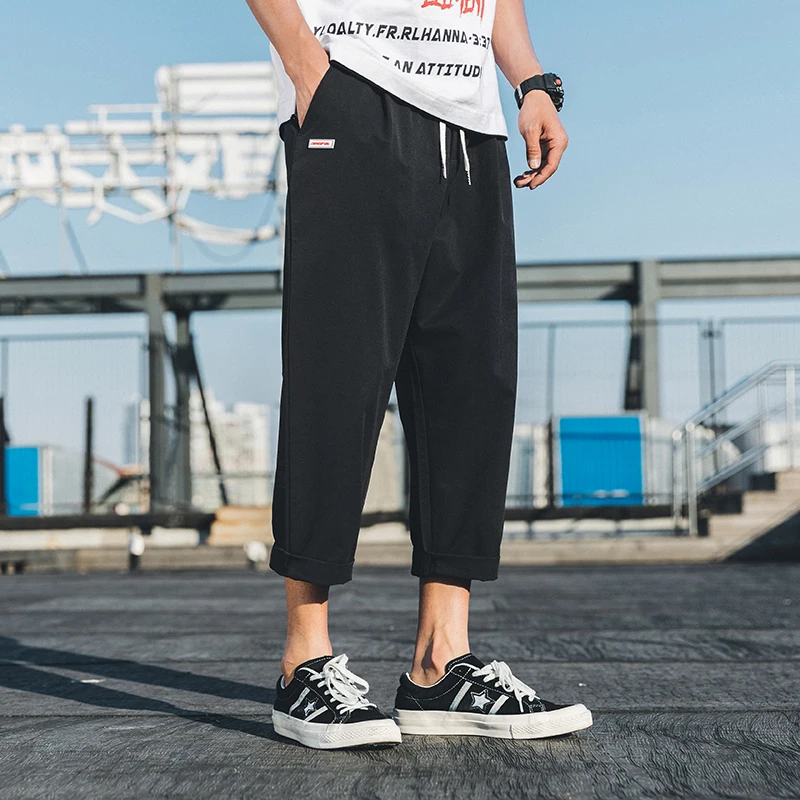 2019 Spring And Summer New Chinese Style Wild High Quality Male Youth Super Fire Harajuku Solid Color Lace Casual Trousers |