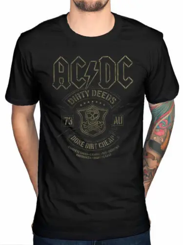 Gildan AC/DC Dirty Does Done дешевая футболка для мужчин обратно в черный альбом рок музыка