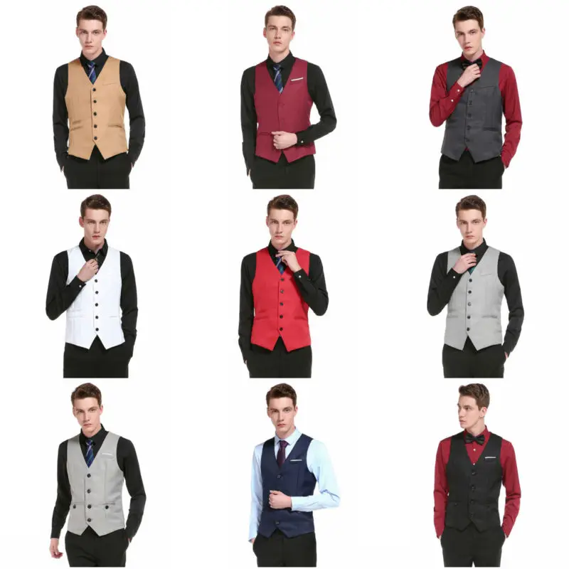 Мужской смокинг Три боты Бизнес Slim Fit платье жилет джентльмен Свадебный