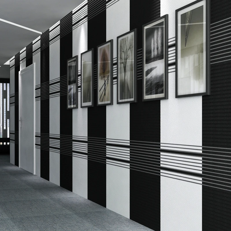 

High Grade Modern Simple Black And White Stripe Wallpaper Bedroom Living Room Office Art Stutido Tv Background Wall Paper Roll