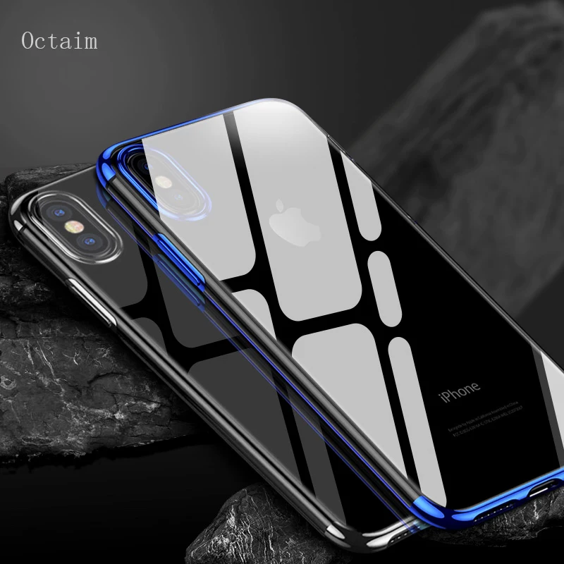 Чехол для iPhone 7 тонкий мягкий ТПУ прозрачный покрытием чехол X S 6 8 плюс 5 5S XR XS Max