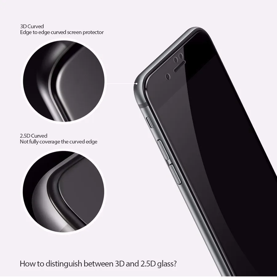3D изогнутый край Полное покрытие Защита экрана для iPhone 7 6 S 8 закаленное стекло s Plus