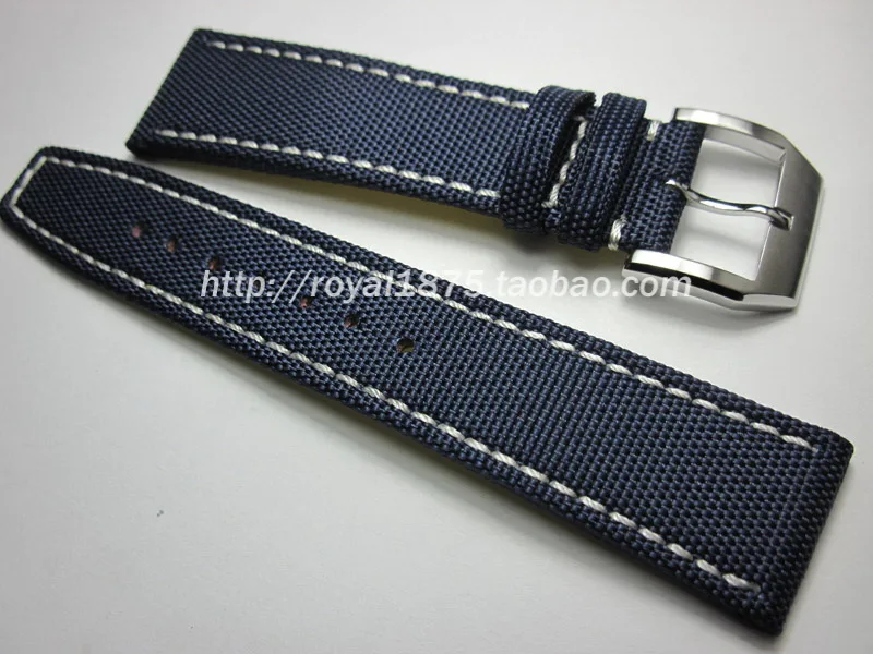 Men's Composite fiber+Leather 20 21 22mm blue Watch Band Strap For iwc Seiko Tissot Hours Male Female Belt Bracelet Wristband
