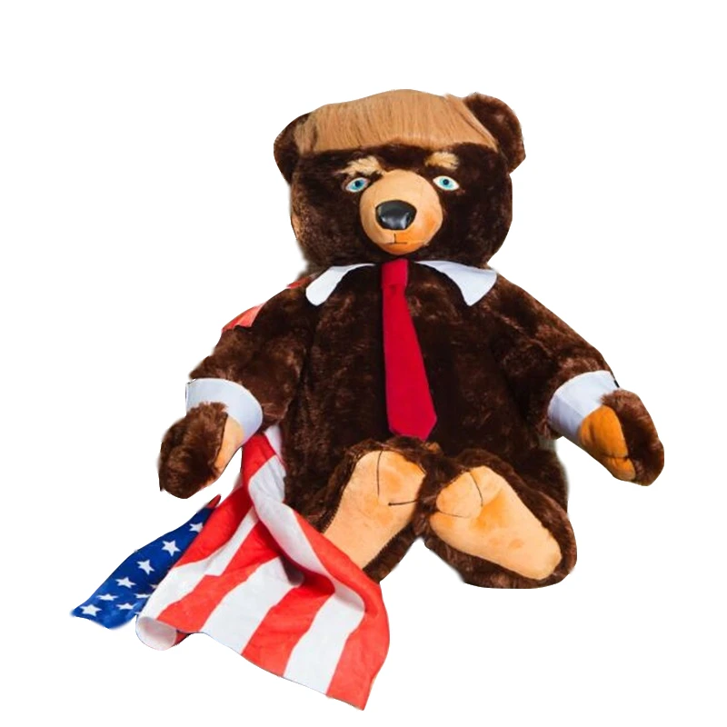 

60cm Donald Trump Bear Plush Toys New Cool USA President Bear Stuffed Animals Collection Dolls toys Gift For Children Boy Girls
