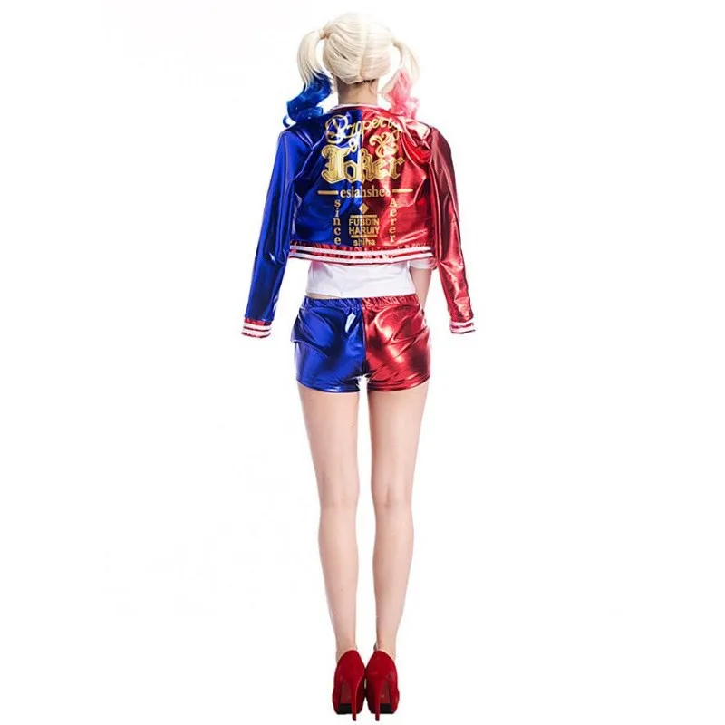 Отряд Самоубийц Harley Quinn косплей костюм на Хэллоуин футболка пальто куртка