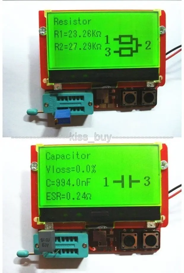 Mega328 Transistor Tester ESR Meter Big Screen LCD Diode Triode Capacitance NPN PNP MOSFET inductor | Электроника