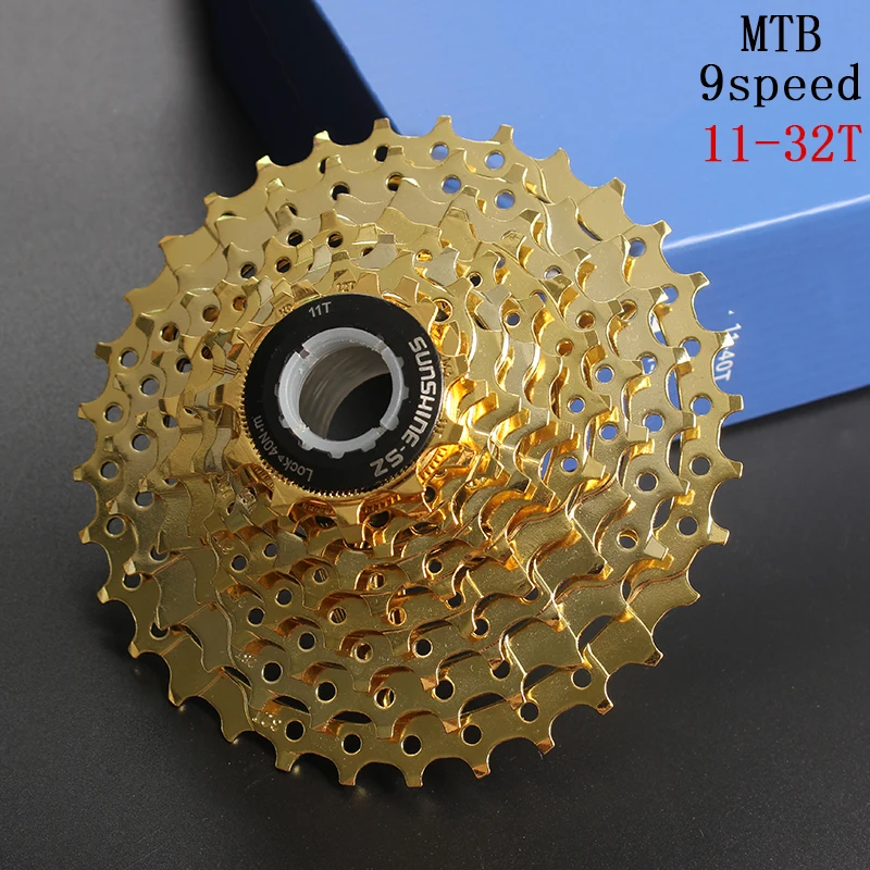 SUNSHINE SZ 11 32T 9 скоростей кассета s Gold Freewheel MTB горный велосипед сталь золотые