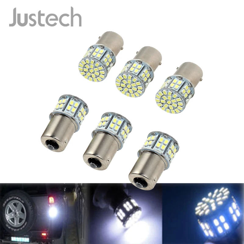 Justech 6 шт 12 V 50 SMD светодиодный Белый 1156 BA15S тормозной обратного лампочки Глобус