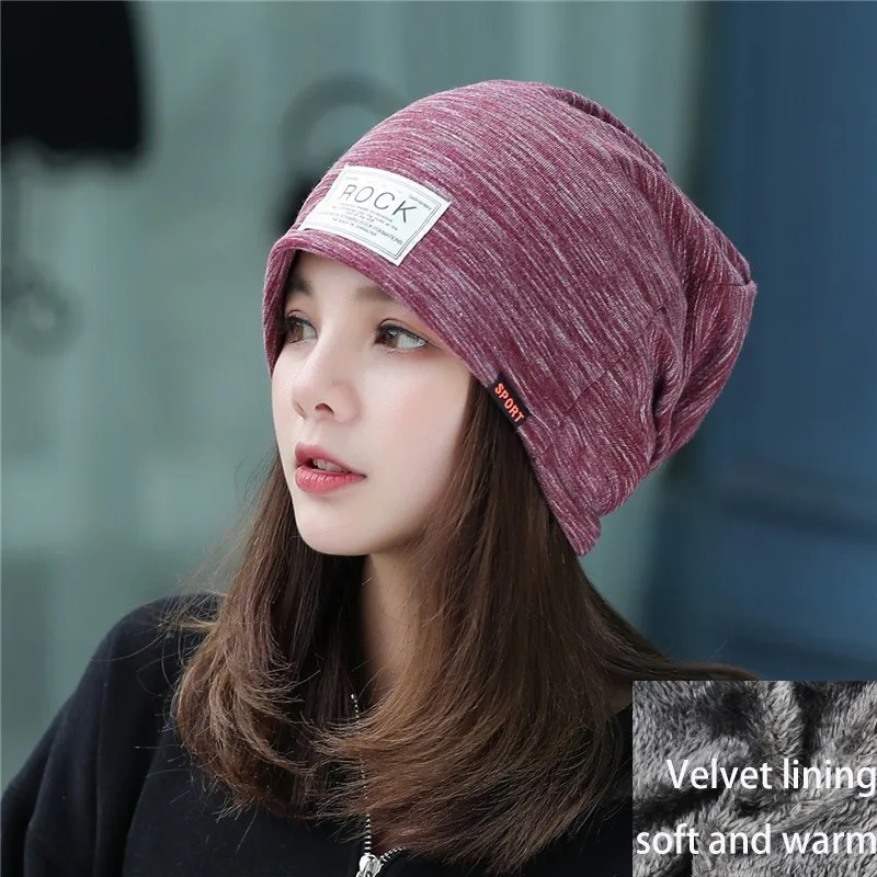 Autumn Women Beanie Hats Female 2018 New Winter Knitted Caps Cotton Warm Beanies For Girl Casual Solid|Женские Skullies и шапочки| |