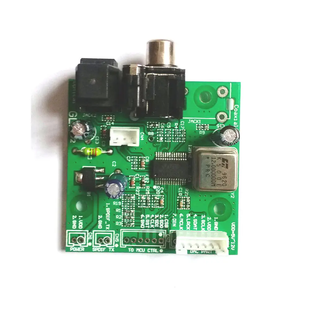 SPDIF coaxial fiber WM8805 receiver board I2S output aligned 5v-12v sampling frequency 32KHZ~192KHZ | Электроника