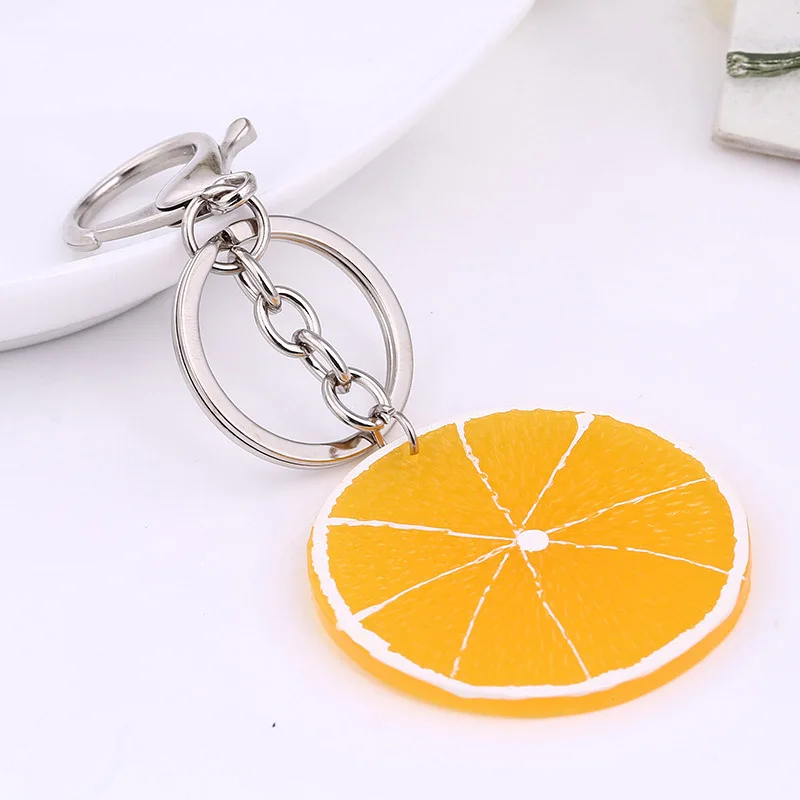 Распродажа корейский новый арбуз оранжевый резиновый брелок для ключей женщин с