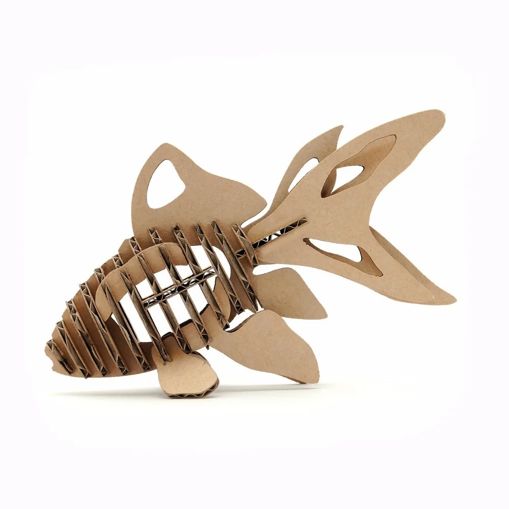 3d Puzzle рыбы Бумага Craft Золотая рыбка модель Симпатичные детские развивающие