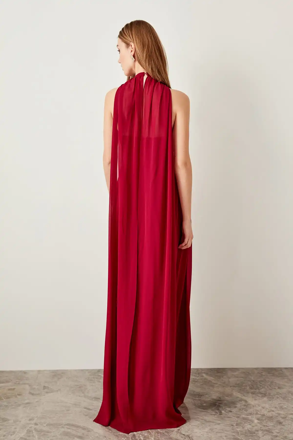 Trendyol сливы вечернее платье деталь плащ TPRSS19UT0040|Вечерние платья| |