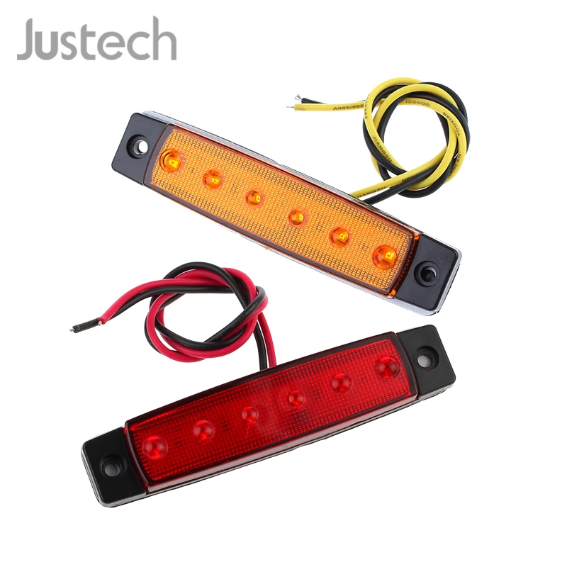 Justech 10 шт 12 V вольт SMD 6 светодиодный красный Боковой габаритный фонарь трейлер