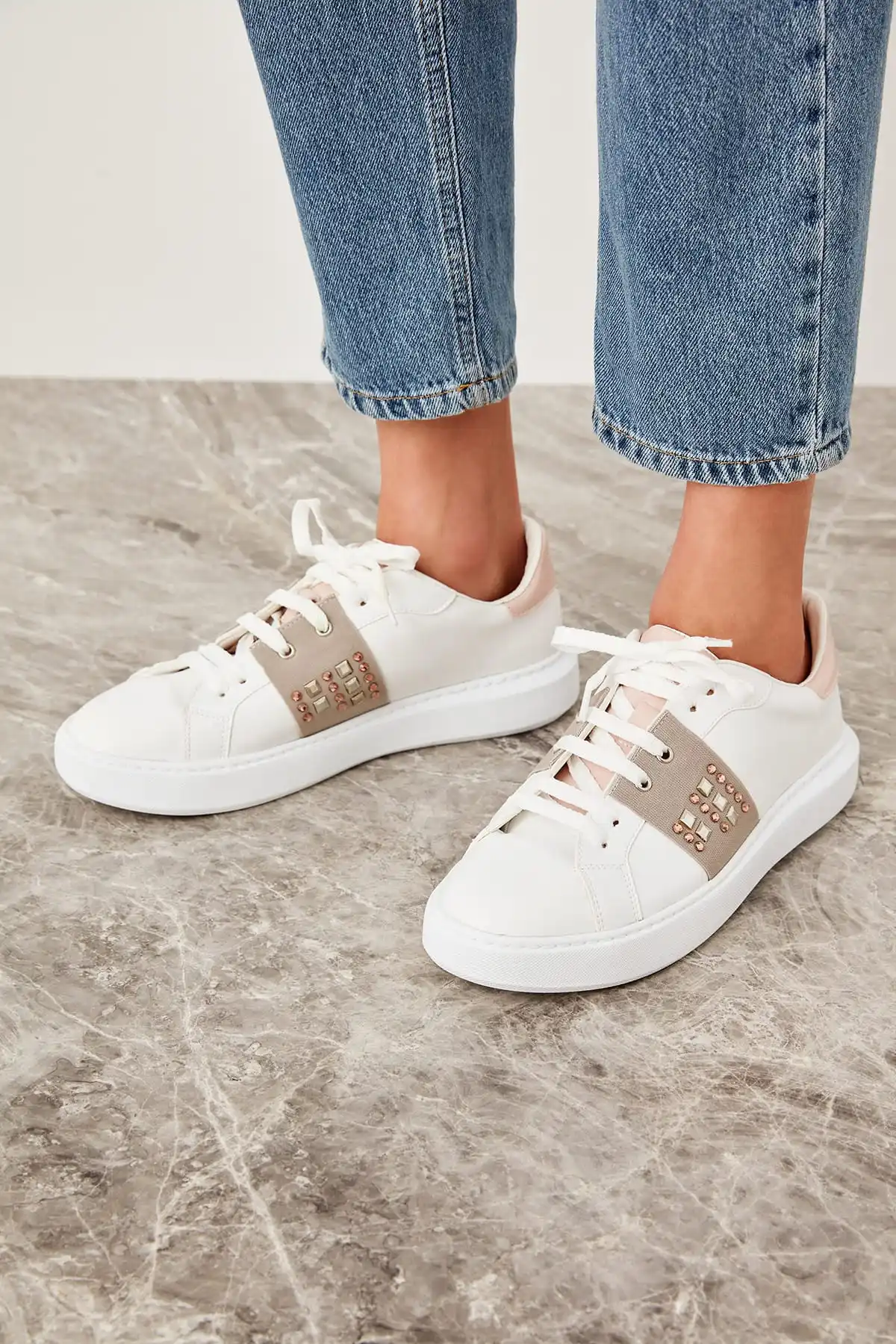 Trendyol белые женские кроссовки TAKSS19CS0001|Женские и кеды| |
