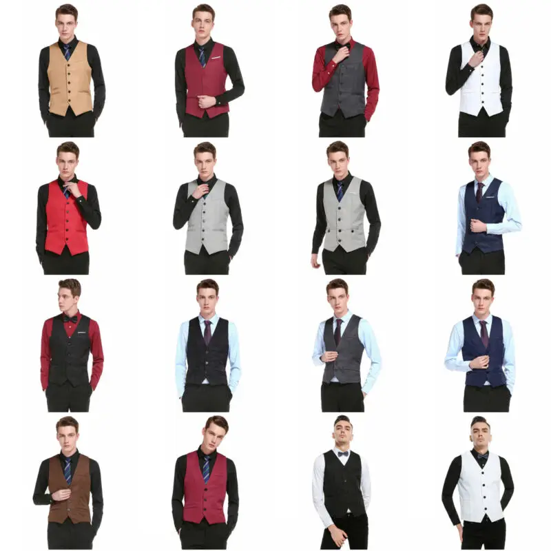 Мужской смокинг Три боты Бизнес Slim Fit платье жилет джентльмен Свадебный