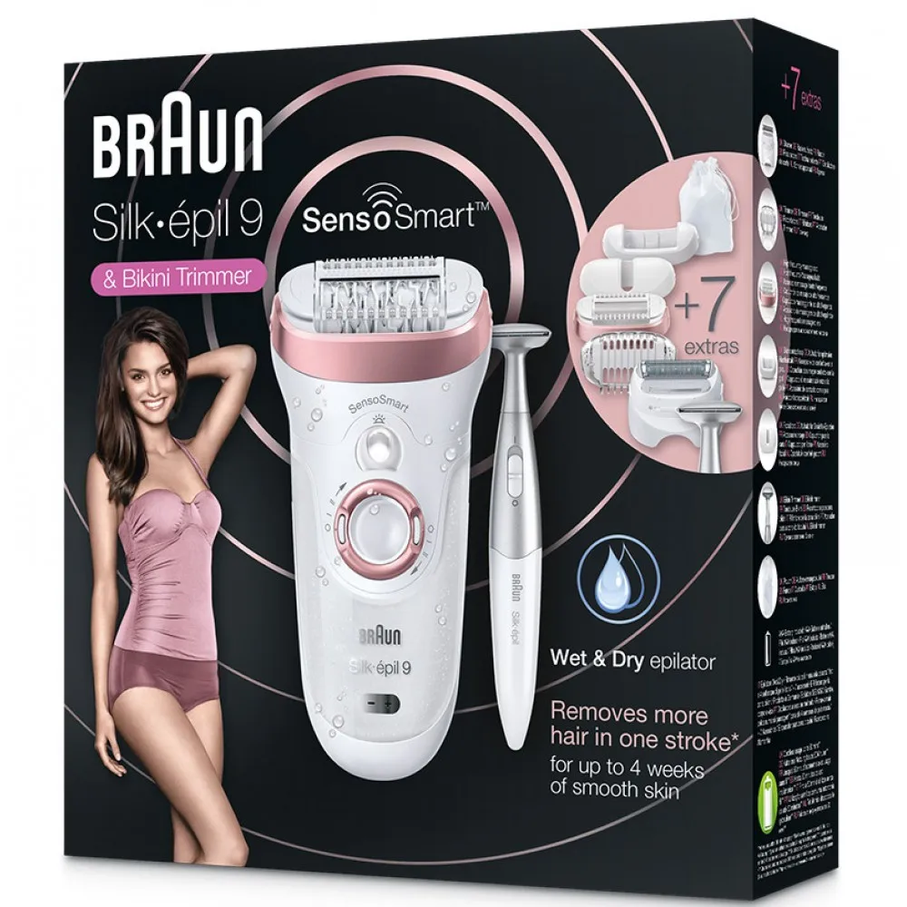 Эпилятор Braun Silk-epil 9 SkinSpa SensoSmart Wet &amp Dry 9890 | Бытовая техника