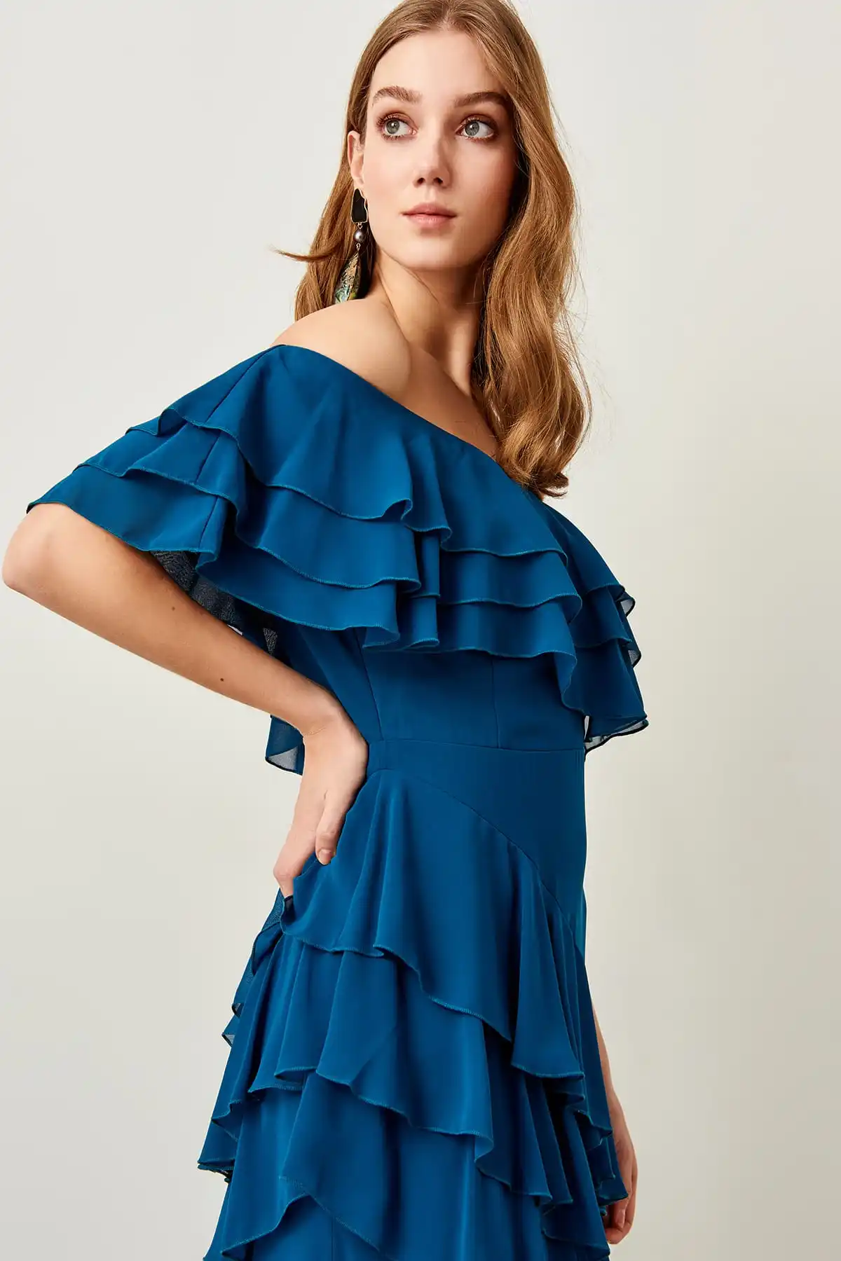 Trendyol черный горошек платье в Pilis подробный TPRSS19FZ0130 | Свадьбы и торжества