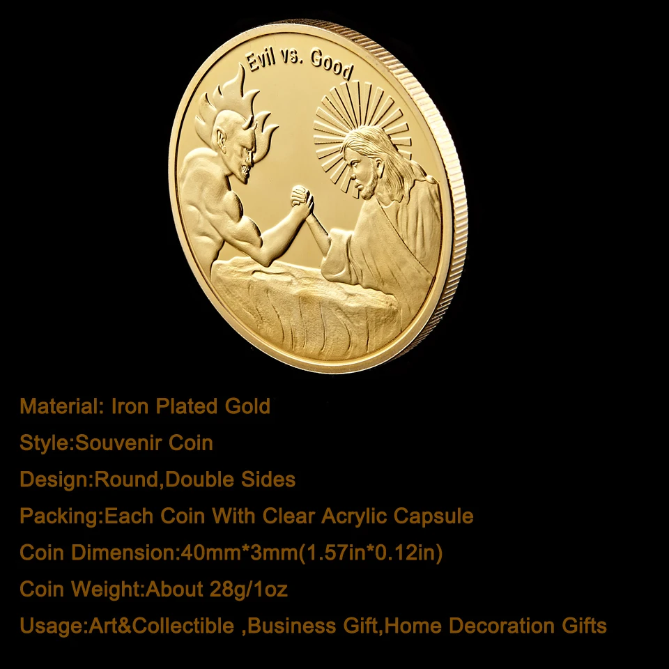 Монета США в Боге мы верим Бог Иисус злой сатана Христос американская сувенирная