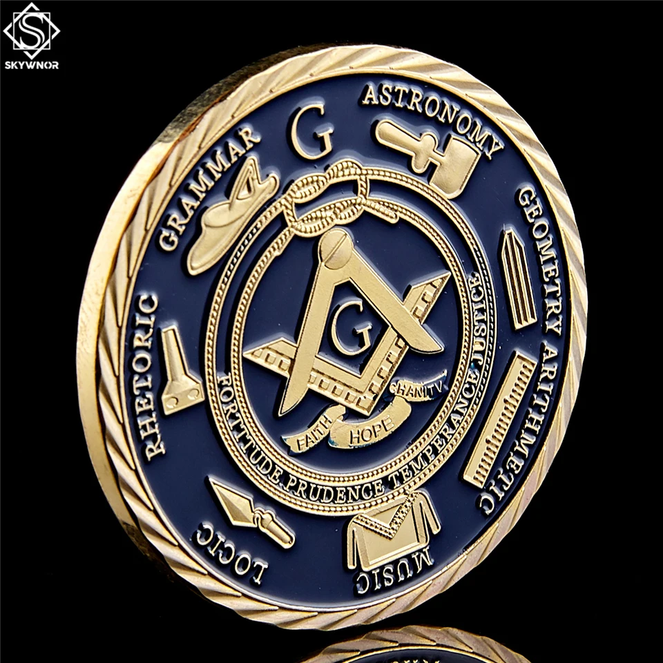 

Brotherhood Masonic Freemasonry Collectible Gold Plated Token Coin W/ Luxury Box Display