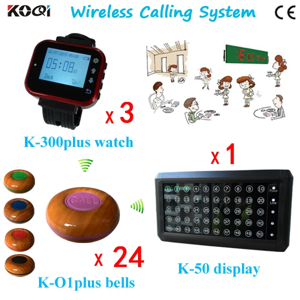 Беспроводная система вызова со светодиодным дисплеем приемник K-50 Передатчик