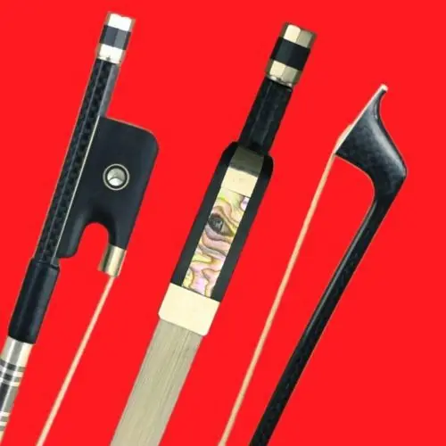 

1 Pc Professional New Light Strong Carbon Fiber 4/4 Cello Bow Nickel Silver Parts White Horse Hair Double Paris Eye Frog