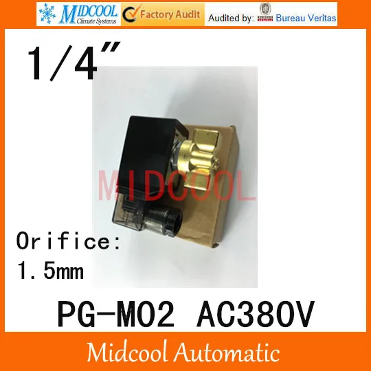 

High pressure solenoid valve PG-M02 port 1/4" BSP AC380V orifice 1.5mm two position, two way normal colse