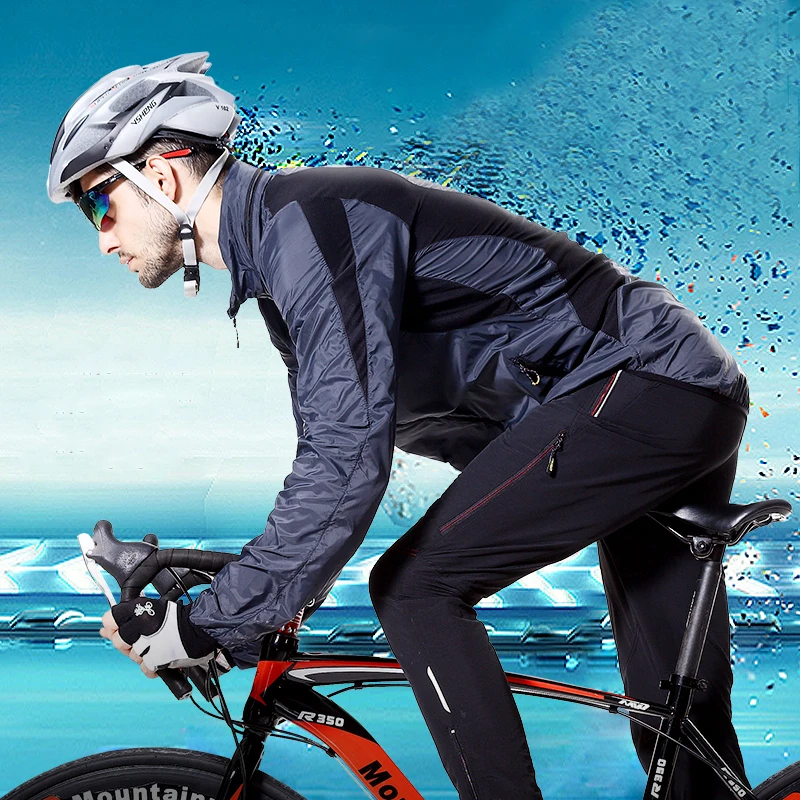 2017 Autumn Hooded Cycling Jacket Windproof Cloth Jersey Long Sleeve Coat Breathable Men Road Mountain Bike |