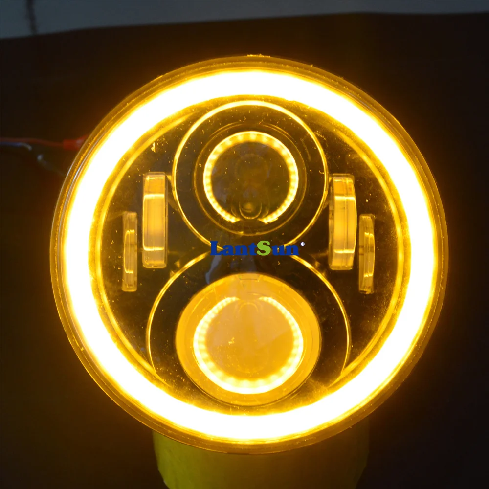 

Pair J223 wrangler accessories black 7" 60w round high low led projector halo Headlamp for jeep wrangler JK CJ LJ TJ, TOYOTA