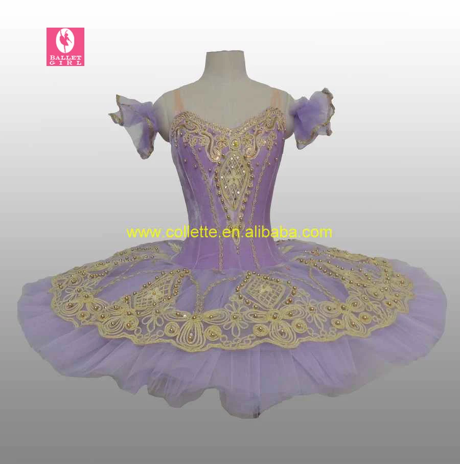 Bly1688-B фиолетовое бархатное трико для девочек подростков сцены с оборками