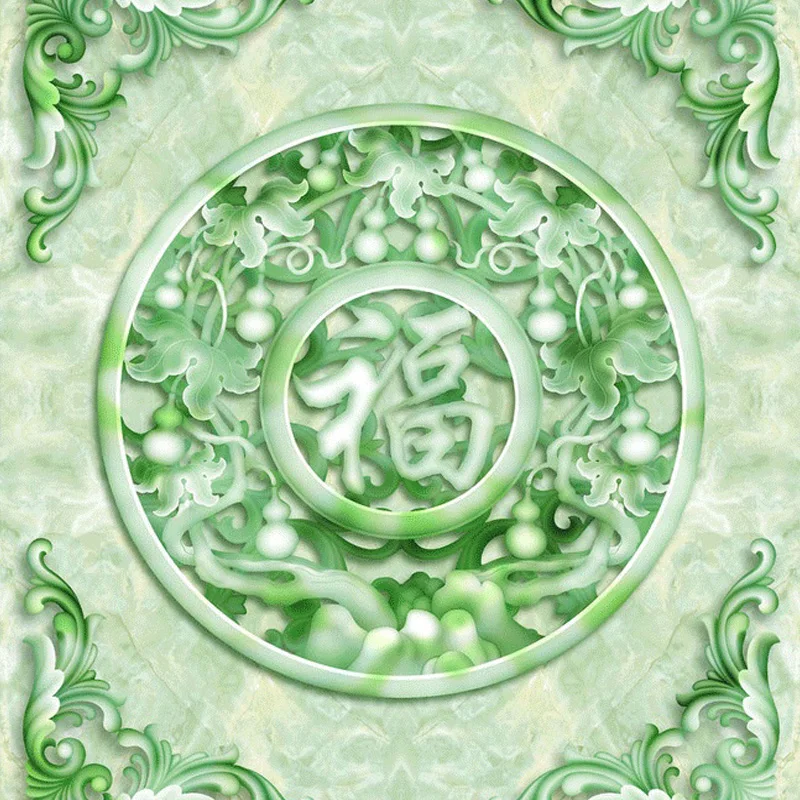 Фотообои 3D с рисунком счастливого персонажа в китайском стиле|floor wallpaper|mural