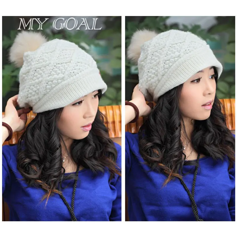 Зима Осень Женская Мода Шерсти Трикотажные Шапочки Caps Beanie Шляпы Для Женщин Новая