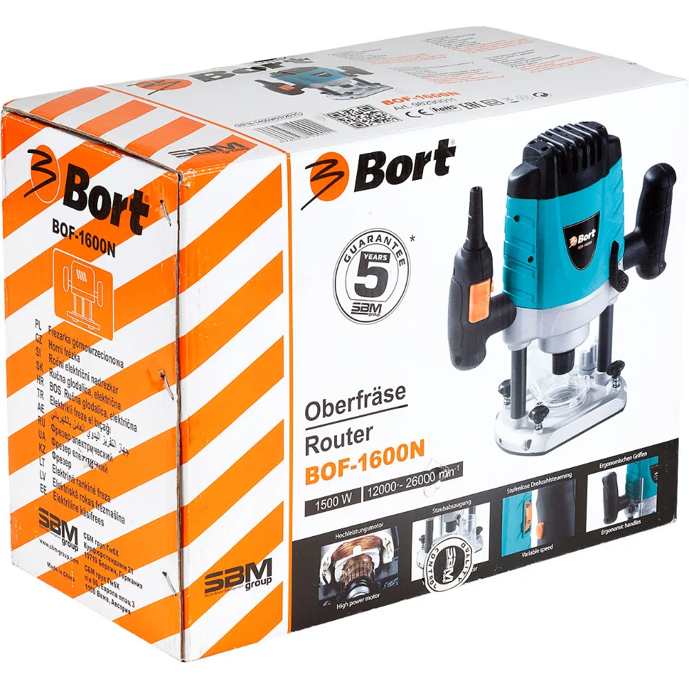 Фрезер электрический Bort BOF 1600N (мощный двигатель 1500 Вт регулировка скорости