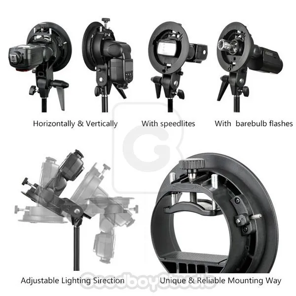 Fotoconic Godox s-типа кронштейн Bowens S держатель для вспышки Speedlite AD-200 AD-360 Snoot софтбокс красота блюдо соты