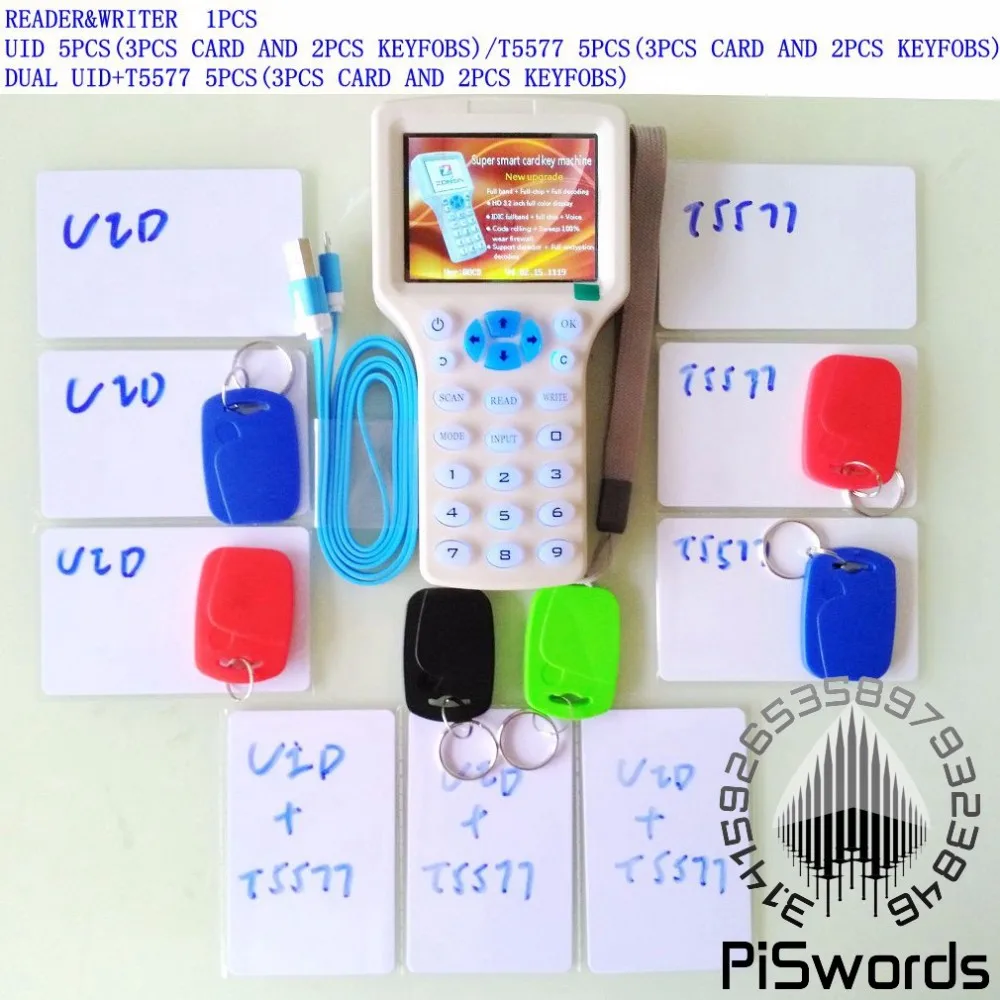 RFID NFC копировальный аппарат cloner IC M1 13,56 МГц и ID/H/AW 125 кГц-500 кГц кард-ридер с UID T5577 двойной записываемой сменной картой