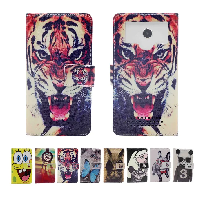 В продаже фолио стенд искусственная кожа тигр печатных чехол для Alcatel one touch идол