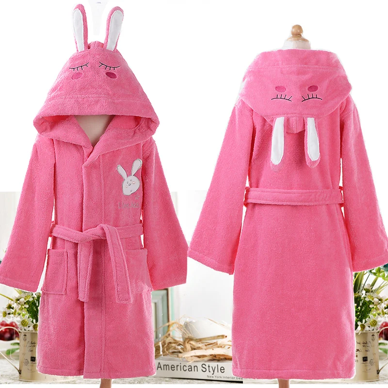 Most Thickening Cotton children bathrobes towel material hat bathing child bathrobe | Женская одежда