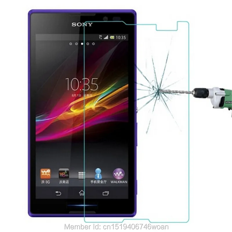 

9H Tempered Glass Screen Protector For Sony Xperia C S39h 2305 C2304 C2305 S39 Dual Protective Film Guard pelicula de vidro