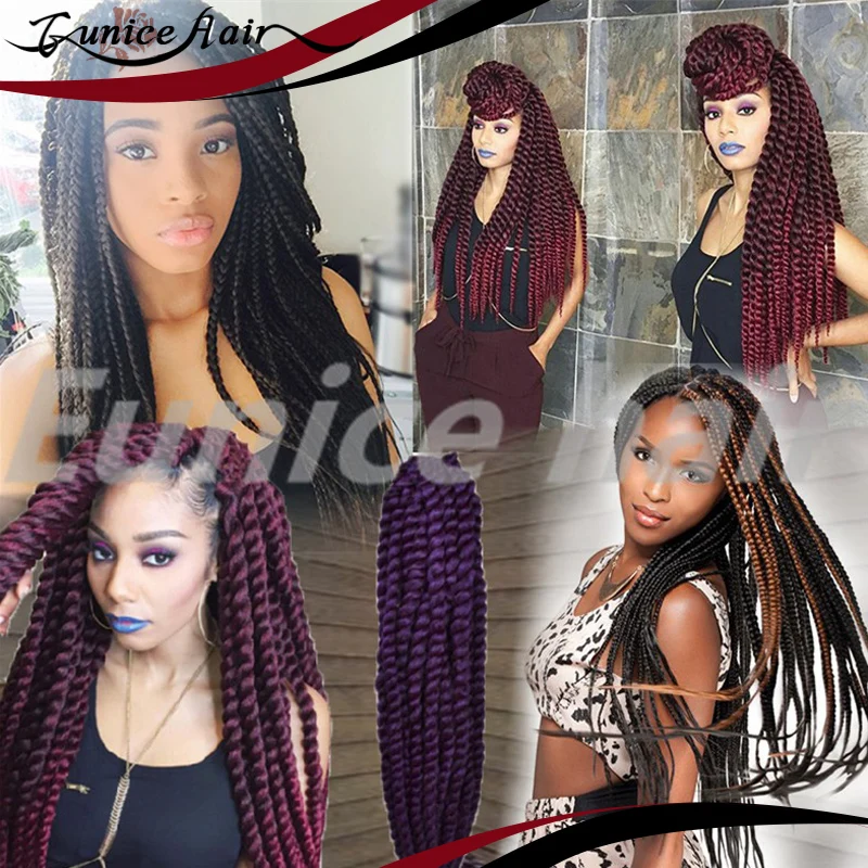 Горячая Гавана Мамбо Твист Крючком Косу Волосы Синтетический Kanekalon Kinky Marley