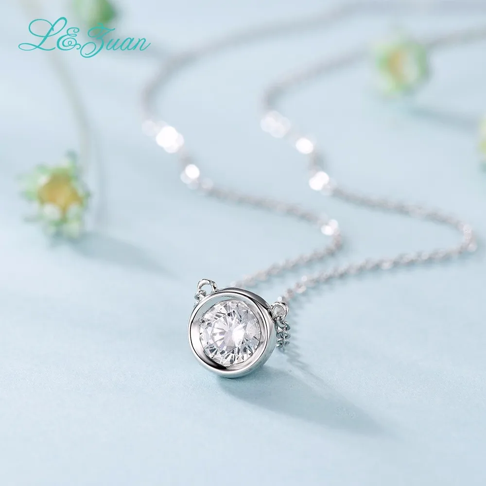 I& Zuan, 925 пробы, серебро, 1.4ct, алмазная подвеска, ожерелье для женщин, простое маленькое круглое каменное ожерелье, хорошее ювелирное изделие, подарок для влюбленных