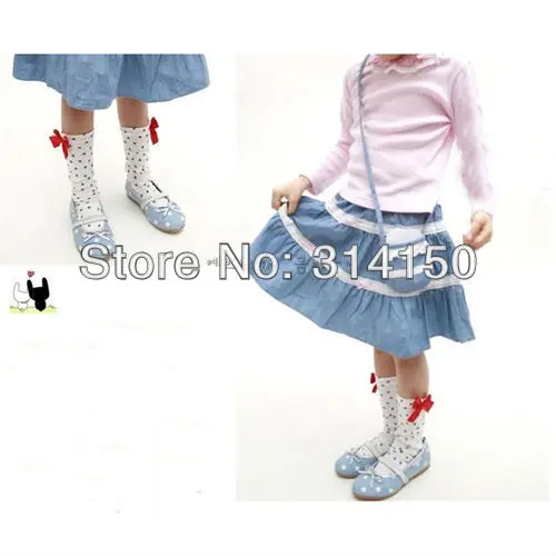 5 пар Детские хлопковые носки в горошек с бантом | Мать и ребенок