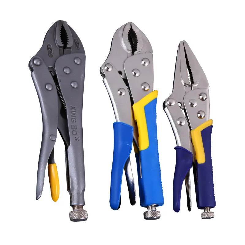 

2pcs High-carbon Steel Pincers Tongs Fixed Grip Forceps Vise Quick Grip Locking Welding Pliers Alicates Ferramenta Crimping Tool