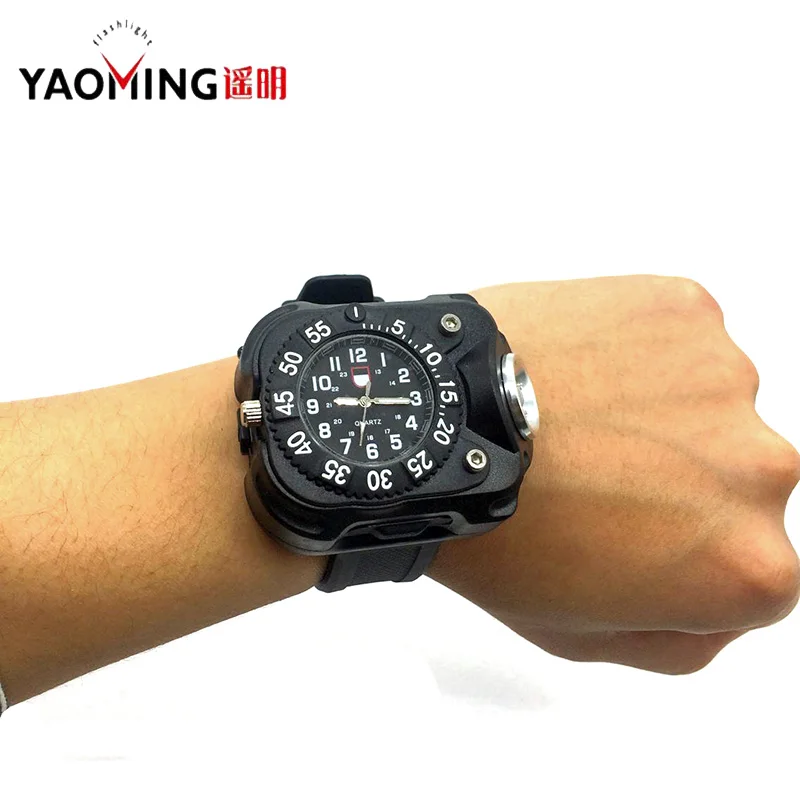 Новый стиль светодиодный фонарик часы CREE Q5 LED смотреть факел 5 режимов USB зарядное