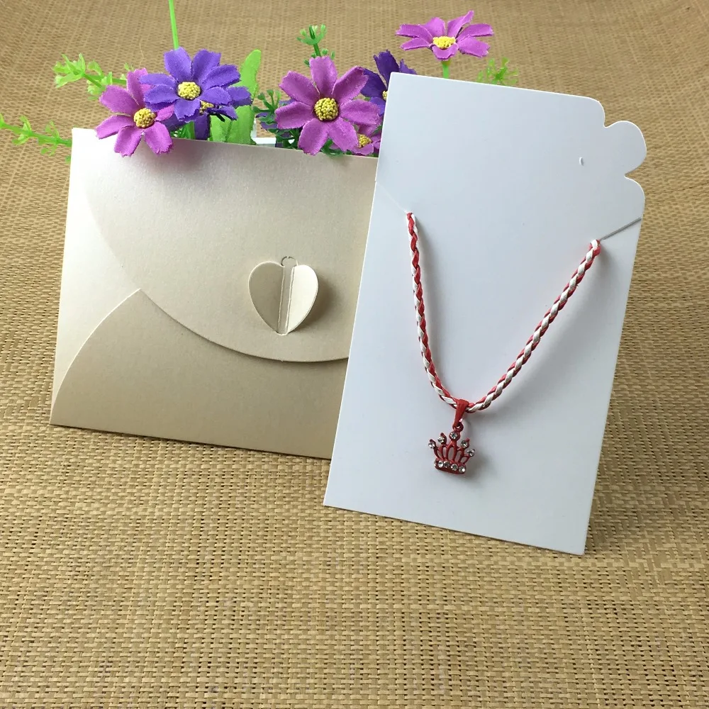 50 комплектов 17*11 см Подарочная коробка в форме сердца добавить 15*9 ожерелье карты